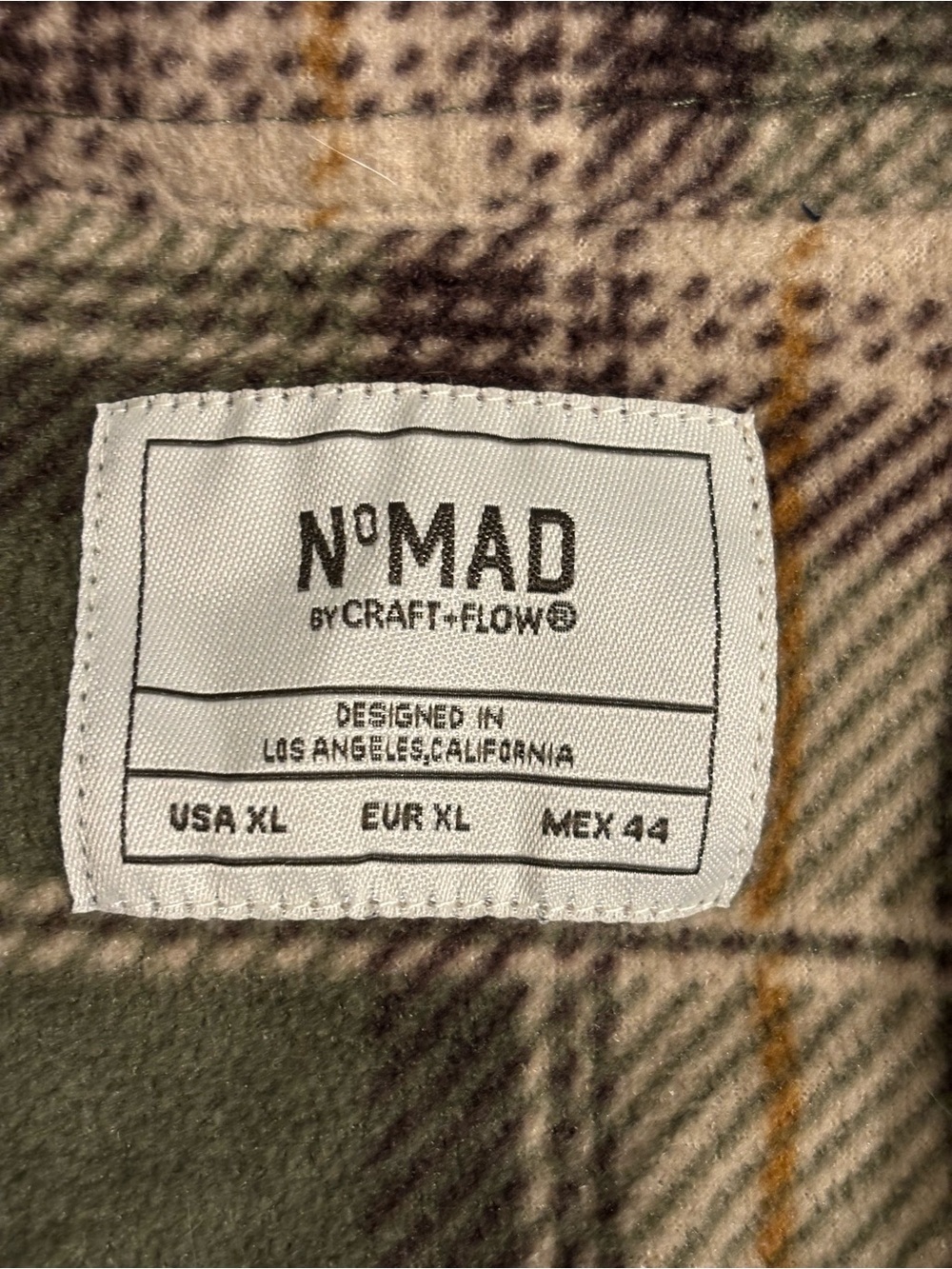 N°MAD Craft + Flow Green Plaid Fleece Flannel Shirt Jacket XL - Picture 2 of 8